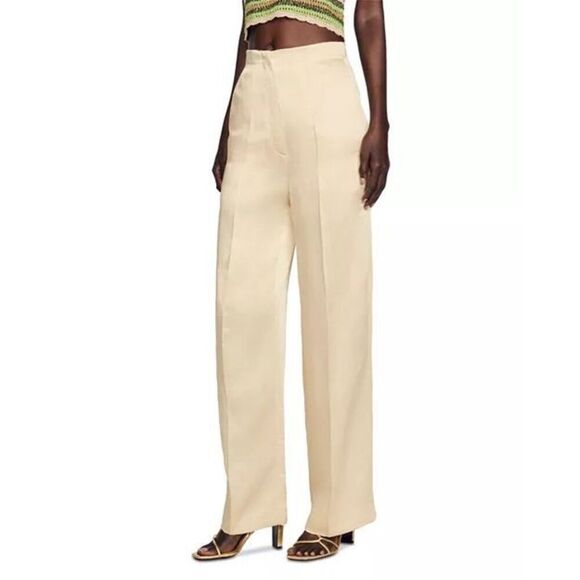 Sandro Trouville Satin Wide Leg Pants NEW - Picture 2 of 12